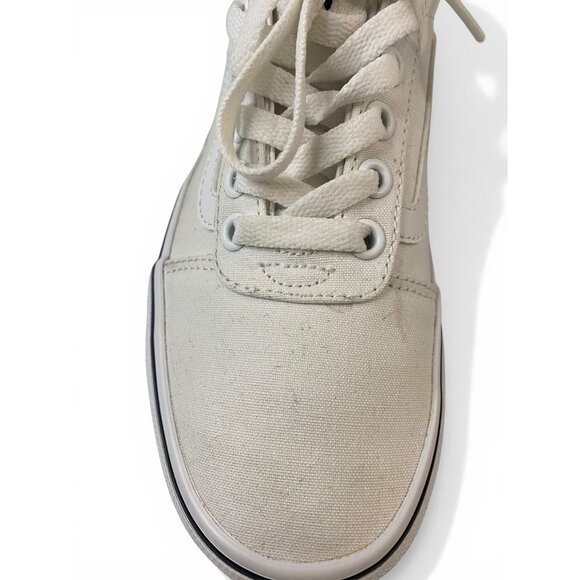 Vans Old Skool White Canvas Sneakers Womens 6 Off White Low Top Casual - Picture 6 of 14